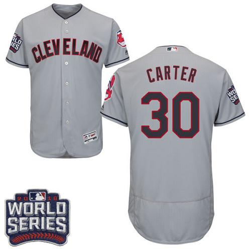 Indians #30 Joe Carter Grey Flexbase Authentic Collection 2016 World Series Bound Stitched MLB Jersey